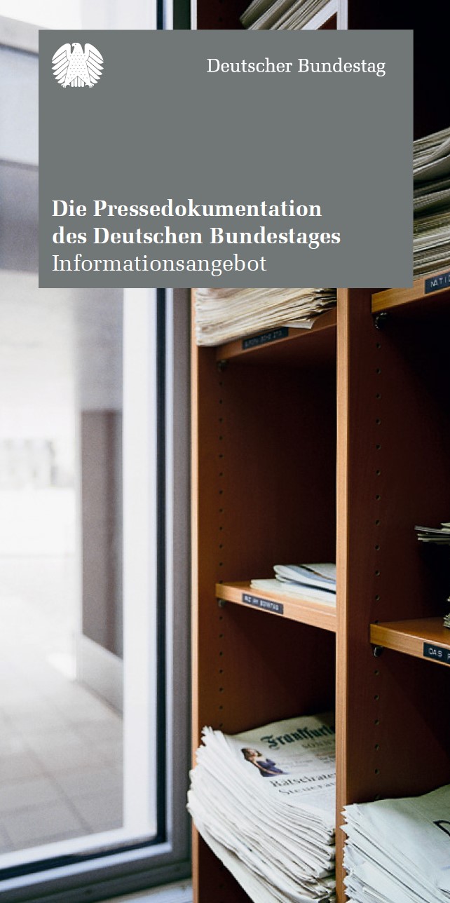 Flyer: Pressedokumentation des Deutschen Bundestages