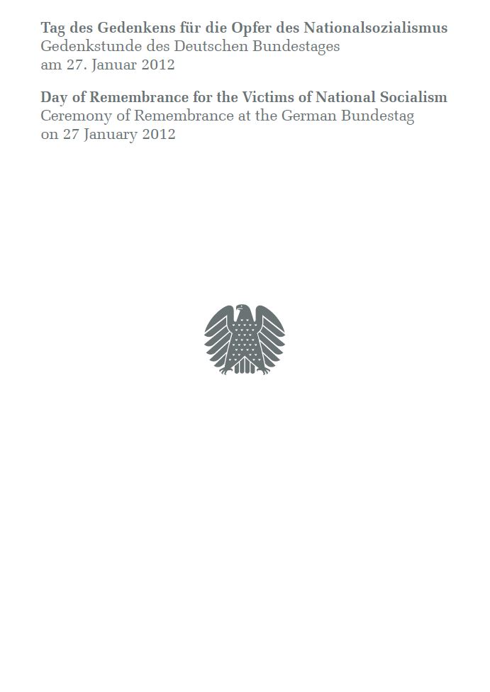 Gedenkschrift -Tag des Gedenkens an die Opfer des Nationalsozialismus 2012