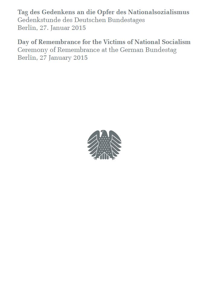Gedenkschrift -Tag des Gedenkens an die Opfer des Nationalsozialismus 2015