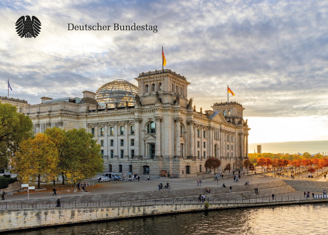 Postkarte - Jubiläums-Illumination des Reichstagsgebäudes (Westansicht)