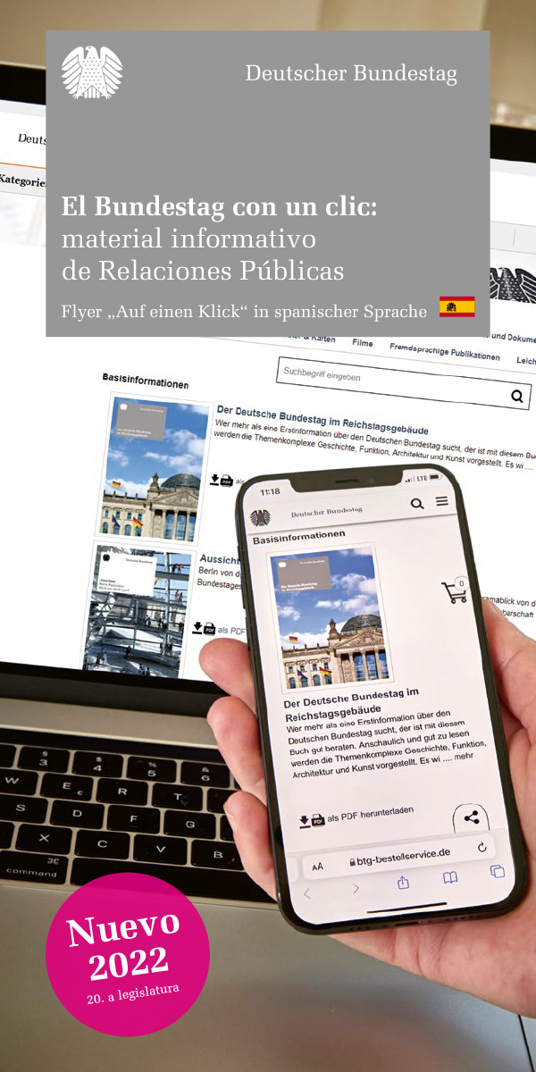 Flyer: Der Bundestag auf einen Klick (spanisch) 