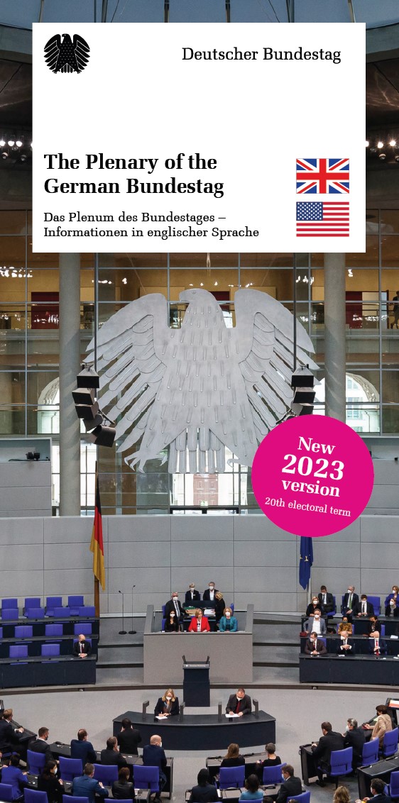 Faltblatt: Das Plenum des Deutschen Bundestages (englisch)