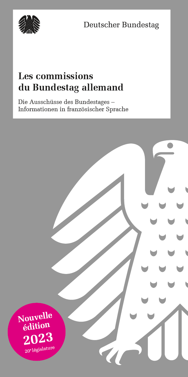 Flyer: Die Ausschüsse des Deutschen Bundestages (französisch)