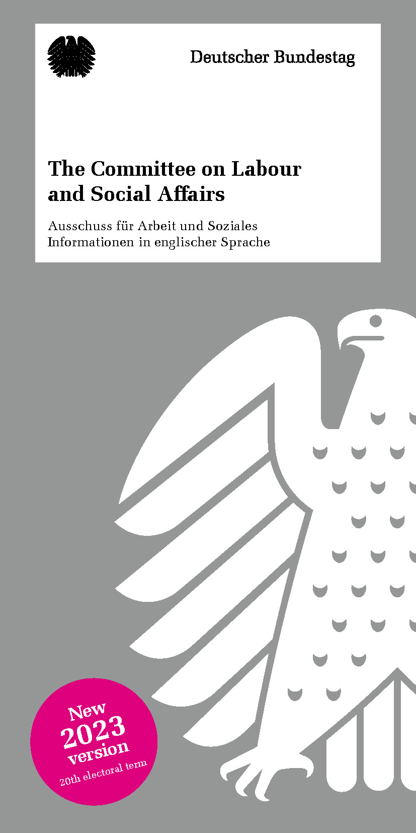 Flyer: Ausschuss für Arbeit und Soziales (englisch)